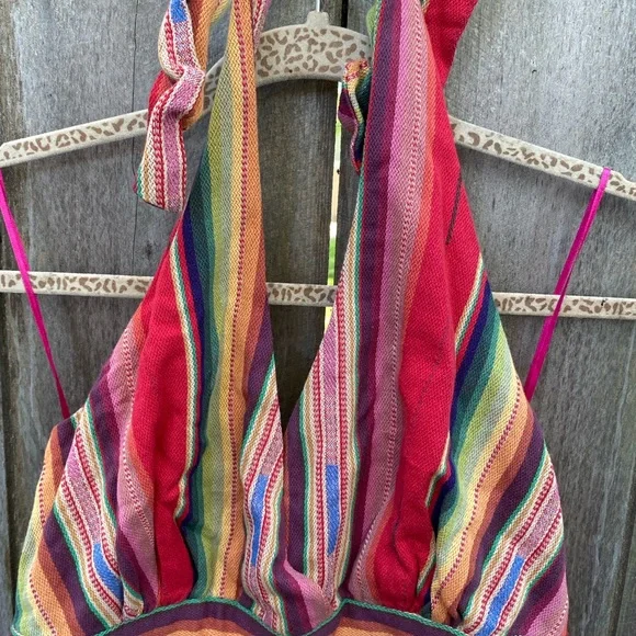 NWT Cowgirl Justice Mercedes Halter Dress Serape Stripes XL - Picture 6 of 8